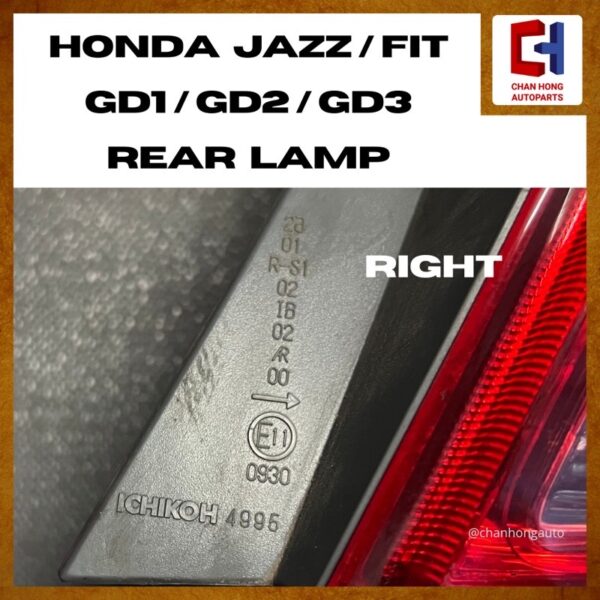 Honda Jazz/Fit GD1/GD2/GD3 Rear Lamp [CLEAR][Ichikoh 4995][Original from Japan][Used] - Image 5