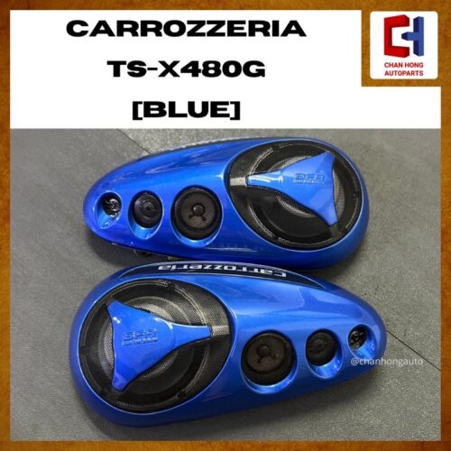 Pioneer Carrozzeria TS-X480G Sealed Type 4-Way Speaker System [Speaker Bantal][Blue][Original from Japan][Used]