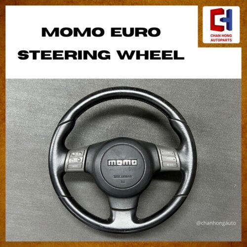 MOMO Euro Steering Wheel [Button][New Clock Spring][Black][Original From Japan][Used]