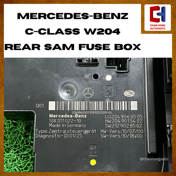 Mercedes-Benz C-Class W204 Rear Sam Fuse Box [2049060505][Original from Germany][Used] - Image 2