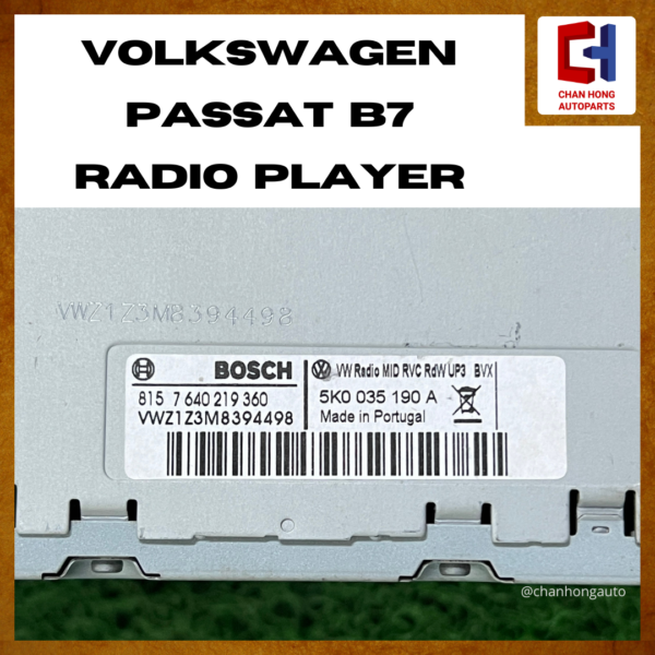 Volkswagen Passat B7 Radio Player [5K0035190A][Original from Portugal][Used] - Image 8