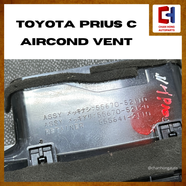 Toyota Prius C Center Aircond Vent [55670-52110][Original from Japan][Used] - Image 5