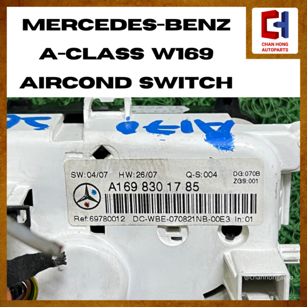 Mercedes-Benz A-Class W169 Aircond Switch Panel [A1698301785][Used] - Image 5