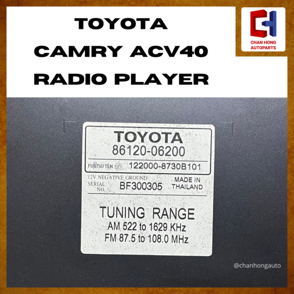 Toyota Camry ACV40 Radio Player [8612006200][Original from Thailand][Used] - Image 4